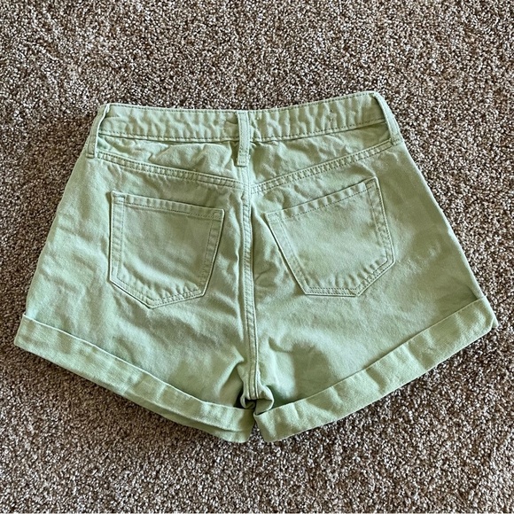 🚨Wild Fable Green Checker Highest Rise Mom Shorts Womens 2 Cuffed Skater Grunge - Picture 10 of 14
